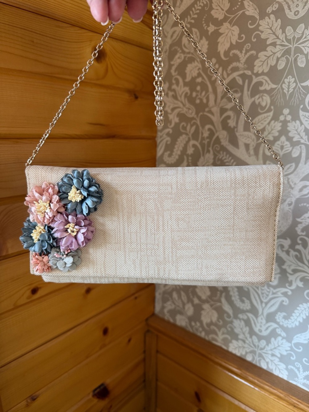 Canvas Floral Clutch Evening Bag